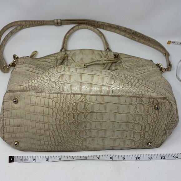 Brahmin cream Duxbury satchel bag embossed leather - Picture 14 of 16
